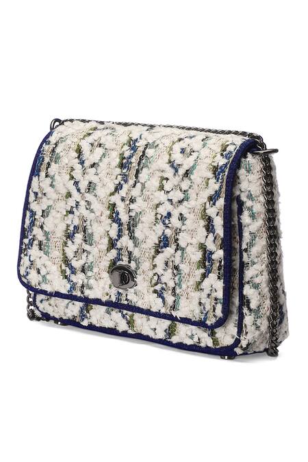 ETCETERA White Cloud Cotton Shoulder Bag Online at Aza Fashions ETCETERA_White Cloud Cotton Shoulder Bag _Online_at_Aza_Fashions