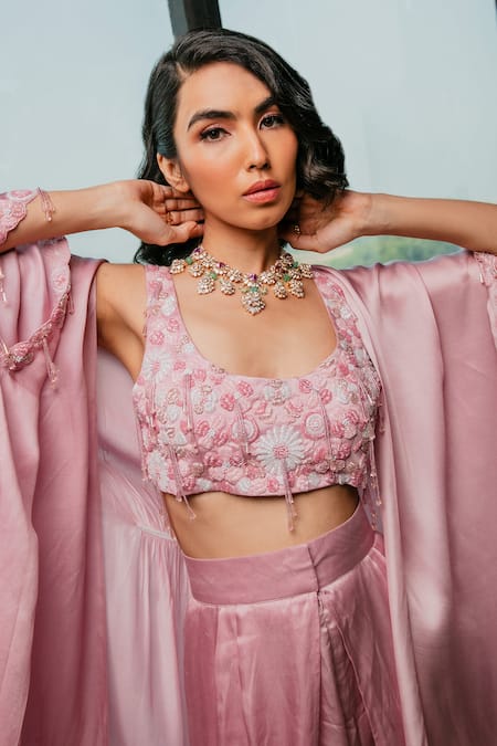 Ria Shah Label Floral Embroidered Dhoti Pant Set 