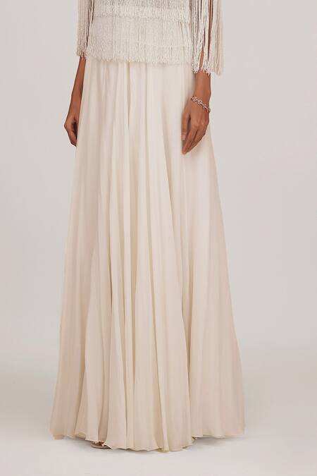 Buy Shriya Som Ivory Chiffon Embroidery Hand Cape And Skirt Set Online at Aza Fashions Buy_Shriya Som_Ivory Chiffon Embroidery Hand Cape And Skirt Set _Online_at_Aza_Fashions