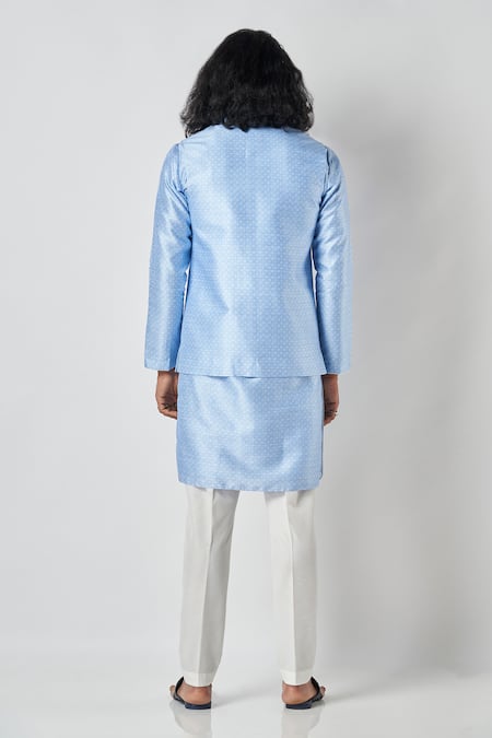 Bubber Blu Sleeveless Florin Jaal Print Bundi 