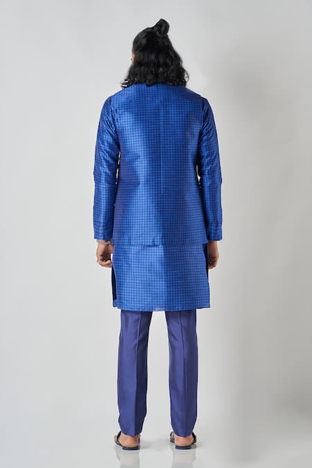 Bubber Blu Bloom Jaal Print Sleeveless Bundi 