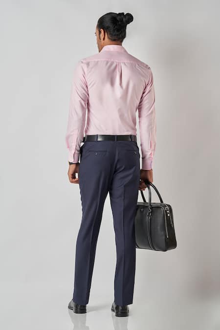 Bubber Blu Plain Button Down Collared Shirt 