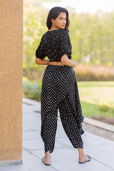 Dyelogue Dot Blossom Embroidered Crop Top 