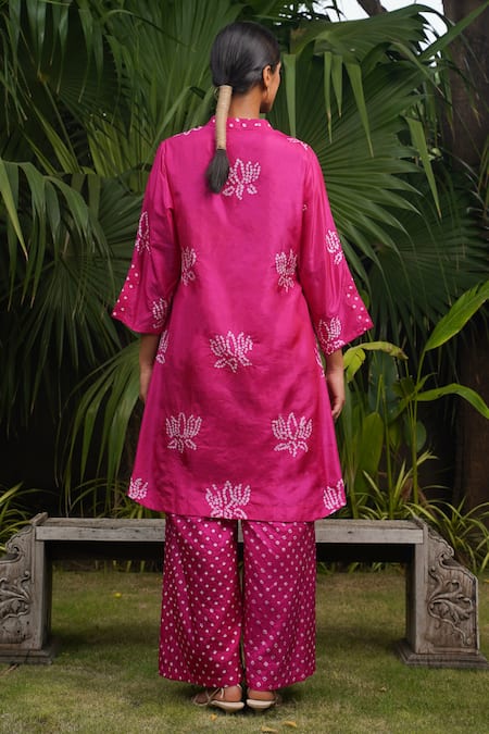 Dyelogue Padma Bandhani Motif Kurta With Pant 