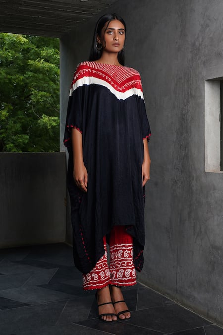 Dyelogue Bandhani Print Kaftan & Pant Set 