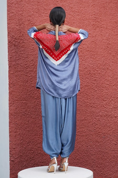 Dyelogue V String Bandhani Print Shirt 