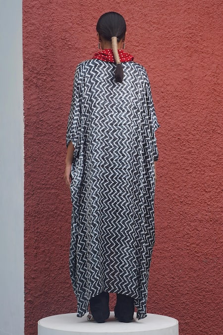 Dyelogue Overlap Shibori Printed Kaftan Top 