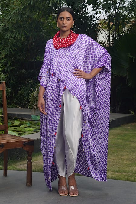 Dyelogue Zigzag Overlap Kaftan Top 