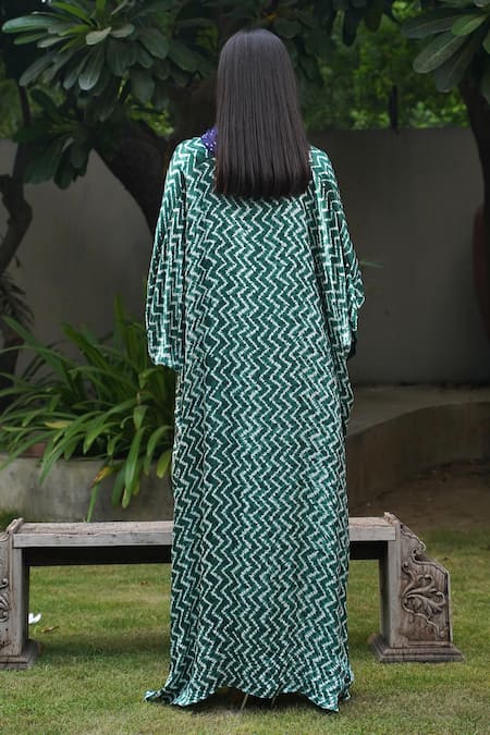 Dyelogue Zigzag Shibori Overlap Kaftan Top 
