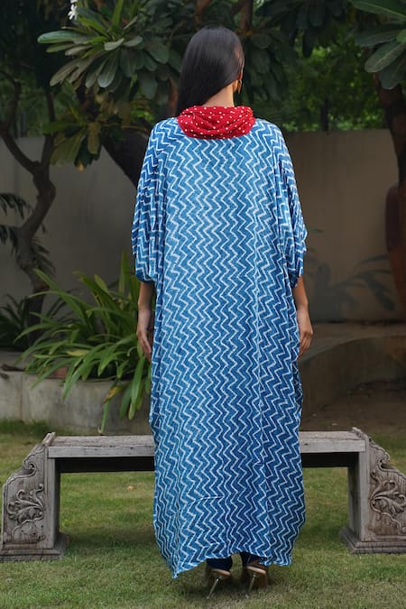 Dyelogue Overlap Shibori Pattern Kaftan Top 