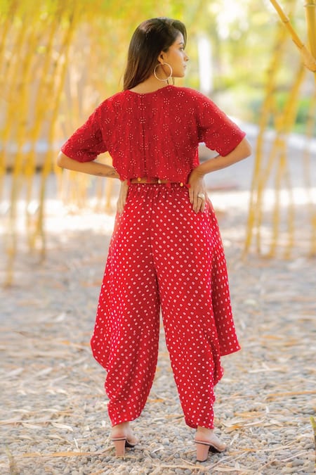 Dyelogue Bandhani Print Multiway Wrap Dhoti Pant 