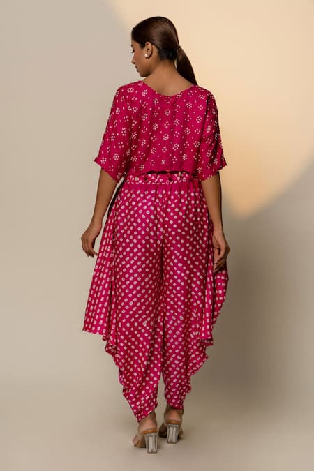 Dyelogue Bandhani Print Multiway Dhoti Pant 