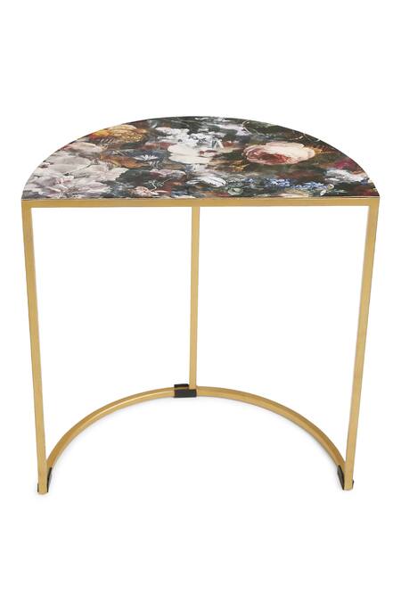 Shop_Amoliconcepts_Black Iron Enameled Flower Nesting Table Set_Online_at_Aza_Fashions