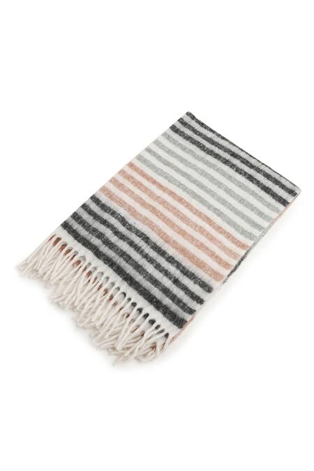 Amoliconcepts_Multi Color 25% Wool 20% Polyester And 55% Thread Work Throw_Online_at_Aza_Fashions