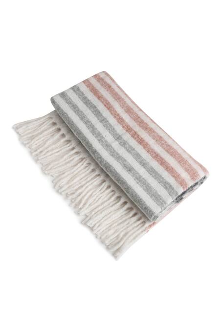 Buy_Amoliconcepts_Multi Color 25% Wool 20% Polyester And 55% Thread Work Throw_Online_at_Aza_Fashions