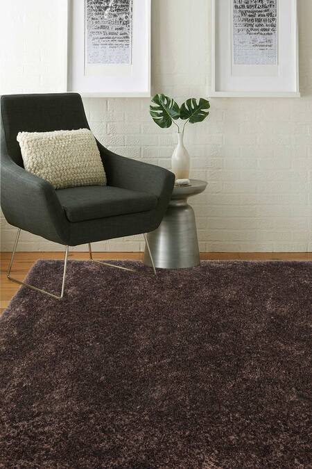 Shop Kaleen India Brown 100% Polyester Hand Tufted Rectangle Shaped Rug at Aza Fashions Shop_Kaleen India_Brown 100% Polyester Hand Tufted Rectangle Shaped Rug _at_Aza_Fashions