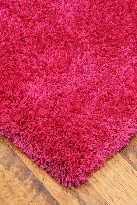 Kaleen India_Pink 100% Polyester Hand Tufted Rectangle Shaped Solid Rug_Online_at_Aza_Fashions