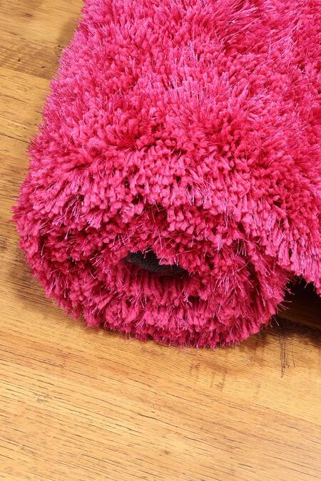 Buy_Kaleen India_Pink 100% Polyester Hand Tufted Rectangle Shaped Solid Rug_Online_at_Aza_Fashions