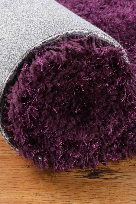 Kaleen India Purple 100% Polyester Hand Tufted Plain Rectangle Shaped Rug at Aza Fashions Kaleen India_Purple 100% Polyester Hand Tufted Plain Rectangle Shaped Rug_at_Aza_Fashions