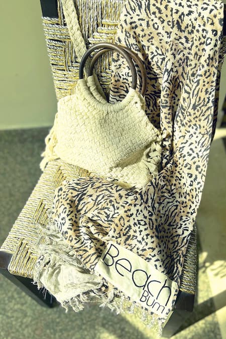 Beachbum Bambusa Matte Weave Cotton Lurex Macrame Bag 