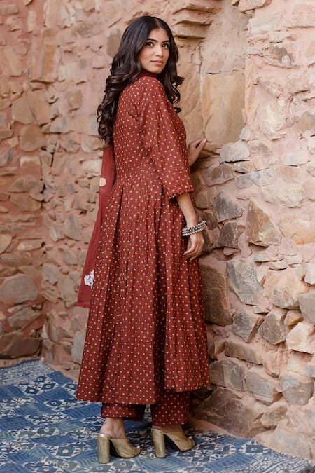 Gulabo Jaipur Padma Phool Print Anarkali Set 