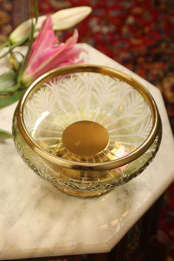 Buy_Amoliconcepts_White Glass, Aluminium Decorative Bowl_Online_at_Aza_Fashions