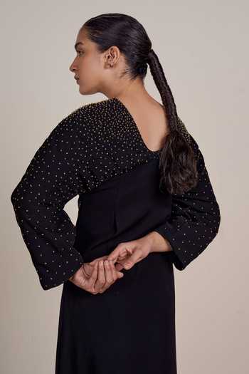 Buy Black Polyester Embroidery Round Neck Constellation Embellished Panelled Dress For Women by Somya Goyal Online at Aza Fashions. Buy Black Polyester Embroidery Round Neck Constellation Embellished Panelled Dress For Women by Somya Goyal Online at Aza Fashions.