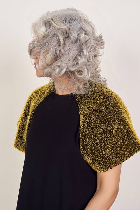 Somya Goyal_Blue Polyester Embroidery Round Neck Raglan Overlay A-line Dress_at_Aza_Fashions