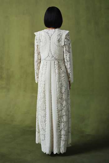 Shop Pankaj & Nidhi Ivory Silk, Georgette Embroidery Articulate Draped Pant Online at Aza Fashions Shop_Pankaj & Nidhi_Ivory Silk, Georgette Embroidery Articulate Draped Pant _Online_at_Aza_Fashions