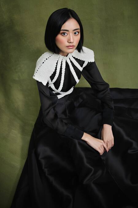 Shop Pankaj & Nidhi Ivory Silk Organza, Twill Pearls, Baldric Embellished Harness Skirt Set Shop_Pankaj & Nidhi_Ivory Silk Organza, Twill Pearls, Baldric Embellished Harness Skirt Set