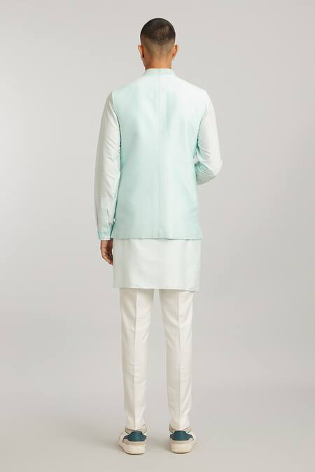 Bubber Couture Sky Blue Scallop Wave Pattern Bundi 