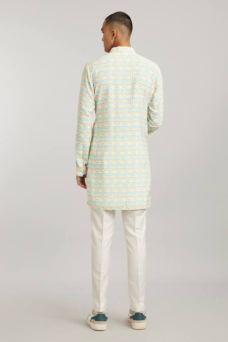 Bubber Couture Miguel Pixel Print Kurta With Pant 