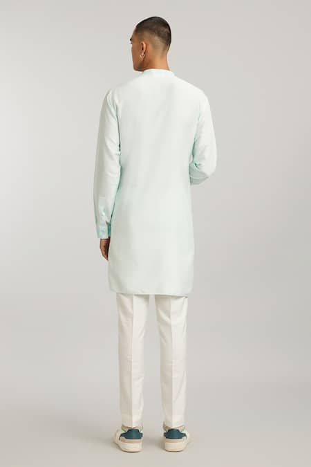 Shop_Bubber Couture_Green Cotton, Silk Mario Foliage Print Kurta And Pant Set _at_Aza_Fashions