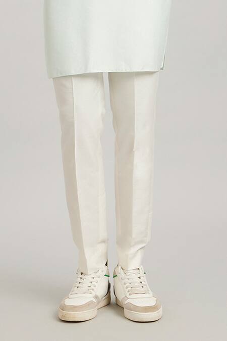 Bubber Couture_Green Cotton, Silk Mario Foliage Print Kurta And Pant Set _Online_at_Aza_Fashions