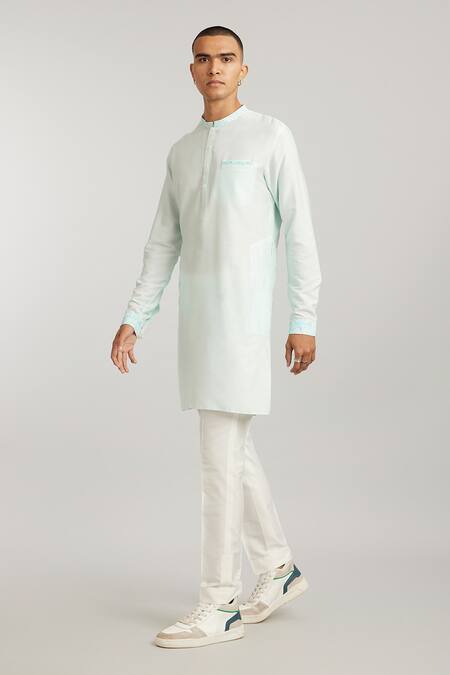 Buy_Bubber Couture_Green Cotton, Silk Mario Foliage Print Kurta And Pant Set _Online_at_Aza_Fashions