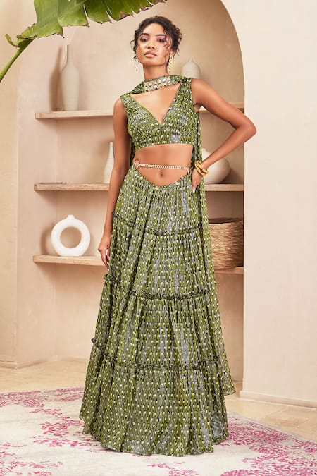 Papa Don't Preach Pret Athlea Tulip Print Lehenga Set 