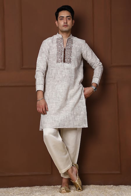 MENERO Thread Embroidered Bodice Kurta With Pant 