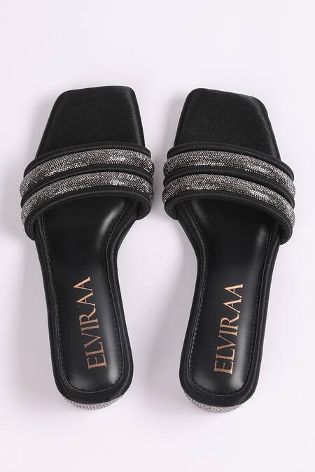 Elviraa By Pranali A Oswal Puffy Strap Embellished Heels 