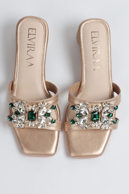 Elviraa By Pranali A Oswal Stone Embellished Round Heels 