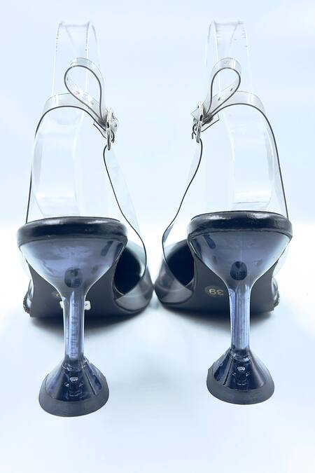 Elviraa By Pranali A Oswal_Black Rhinestone Embellished Pumps _Online_at_Aza_Fashions