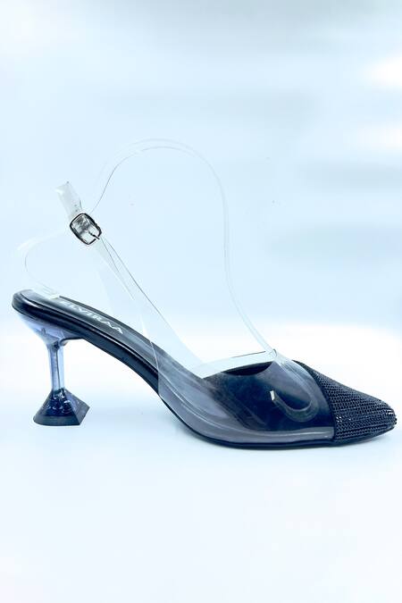 Buy_Elviraa By Pranali A Oswal_Black Rhinestone Embellished Pumps _Online_at_Aza_Fashions