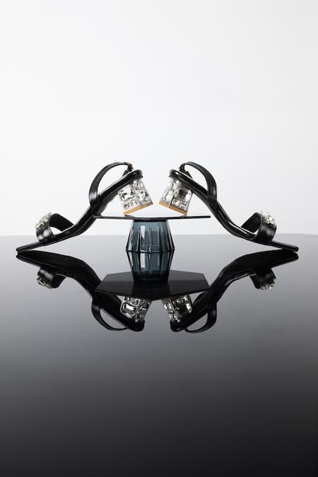 Elviraa By Pranali A Oswal Stone Embellished Block Heels 