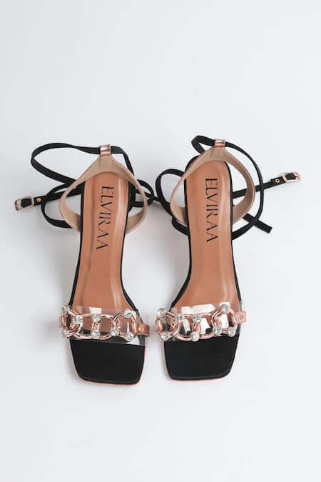 Elviraa By Pranali A Oswal Embellished Color Block Heels 