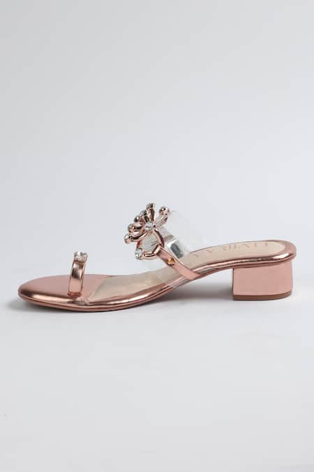 Elviraa By Pranali A Oswal Metallic Embellished Kolhapuri Heels 