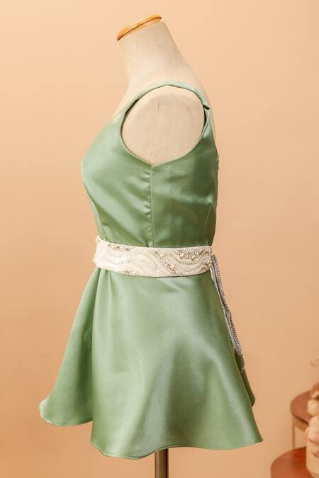 Buy Mehraki White Pearls, Sequins The Gallore Embroidered Belt Online at Aza Fashions Buy_Mehraki_White Pearls, Sequins The Gallore Embroidered Belt_Online_at_Aza_Fashions