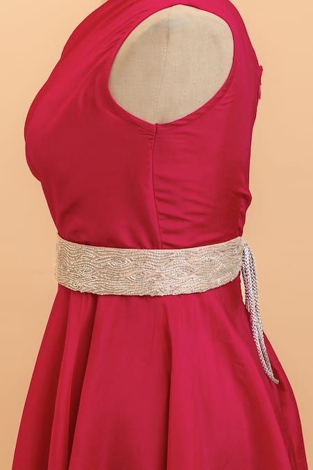 Buy_Mehraki_Beige Cutdana Embroidered Belt _Online_at_Aza_Fashions