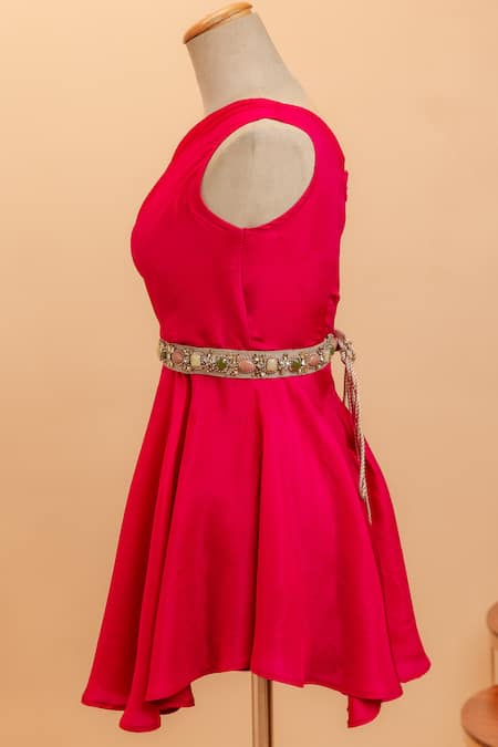 Shop_Mehraki_Beige Stone The Cove Embellished Belt _Online_at_Aza_Fashions