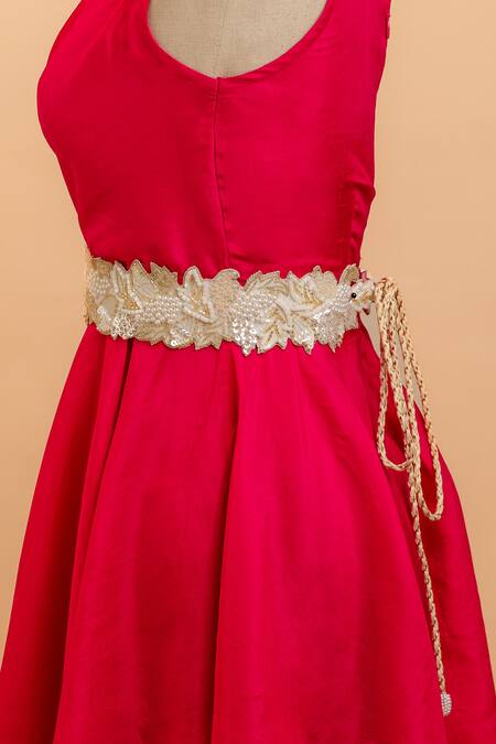 Shop Mehraki Ivory Cut Work, Sequins, Zari The Splendor Leaves Embroidered Belt Online at Aza Fashions Shop_Mehraki_Ivory Cut Work, Sequins, Zari The Splendor Leaves Embroidered Belt_Online_at_Aza_Fashions