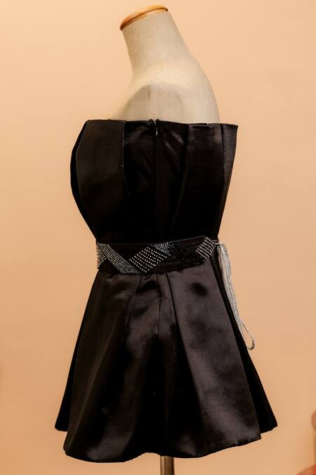 Shop_Mehraki_Black Cutdana The Slate Sparkle Embroidered Belt _Online_at_Aza_Fashions