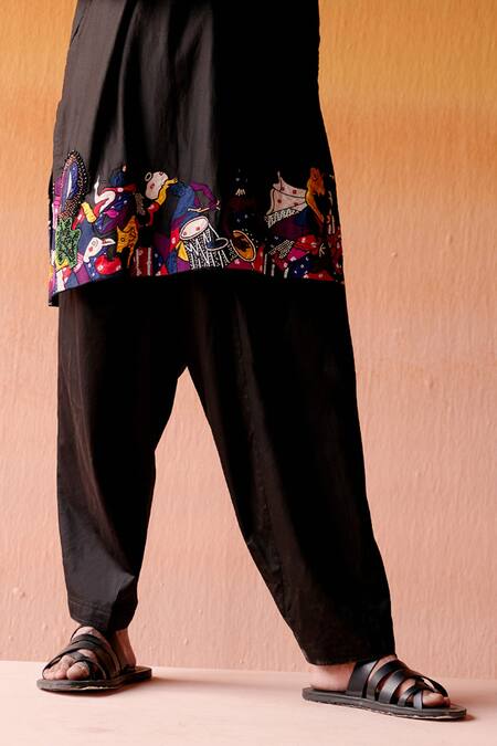 Twenty Nine Black Silk Beads Figurine Motif Embroidered Kurta Pant Set Online at Aza Fashions Twenty Nine_Black Silk Beads Figurine Motif Embroidered Kurta Pant Set _Online_at_Aza_Fashions